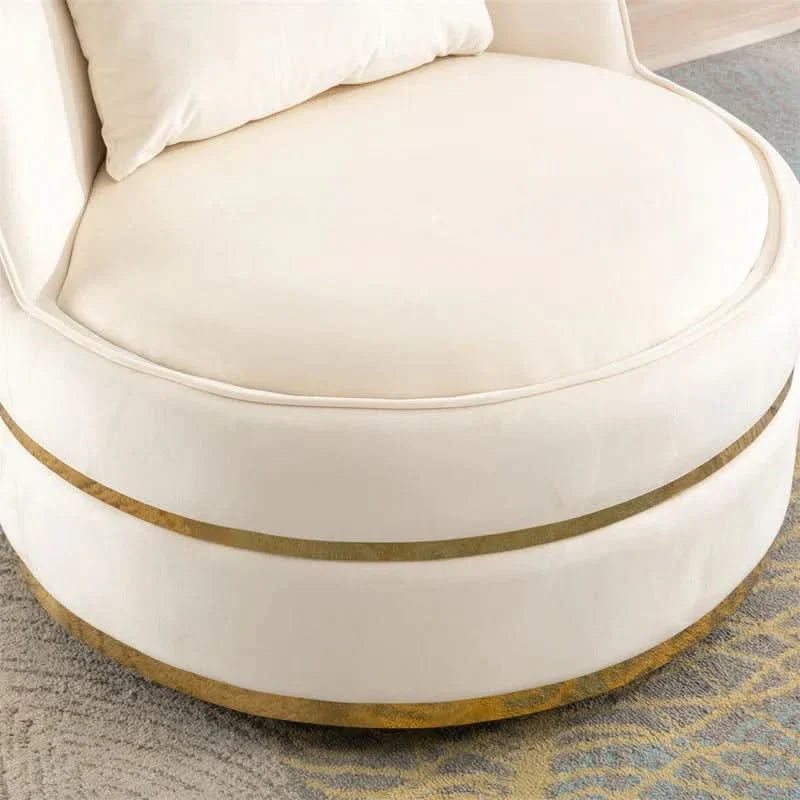 Venvo Velvet Swivel Barrel Chair For Luxury Spaces  - Wooden Empiro