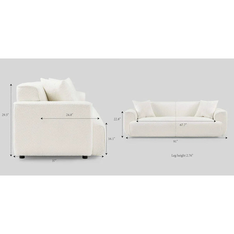 Kelibor Modern Style 3Seater Sofa in boucle fabric - Craft Decor