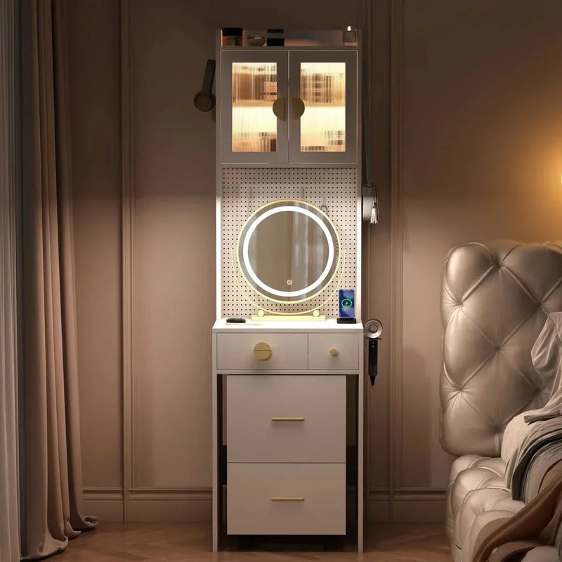 Beauty Vanity Set with Bright LED Lights and USB Power Ports