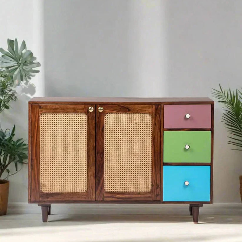 Mepic Modern Ratta Woven Side Board - Wooden Empiro