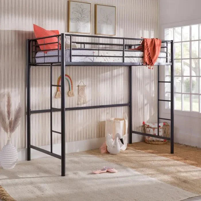 Kebik Metal Platform Loft Bed  - Craft Decor
