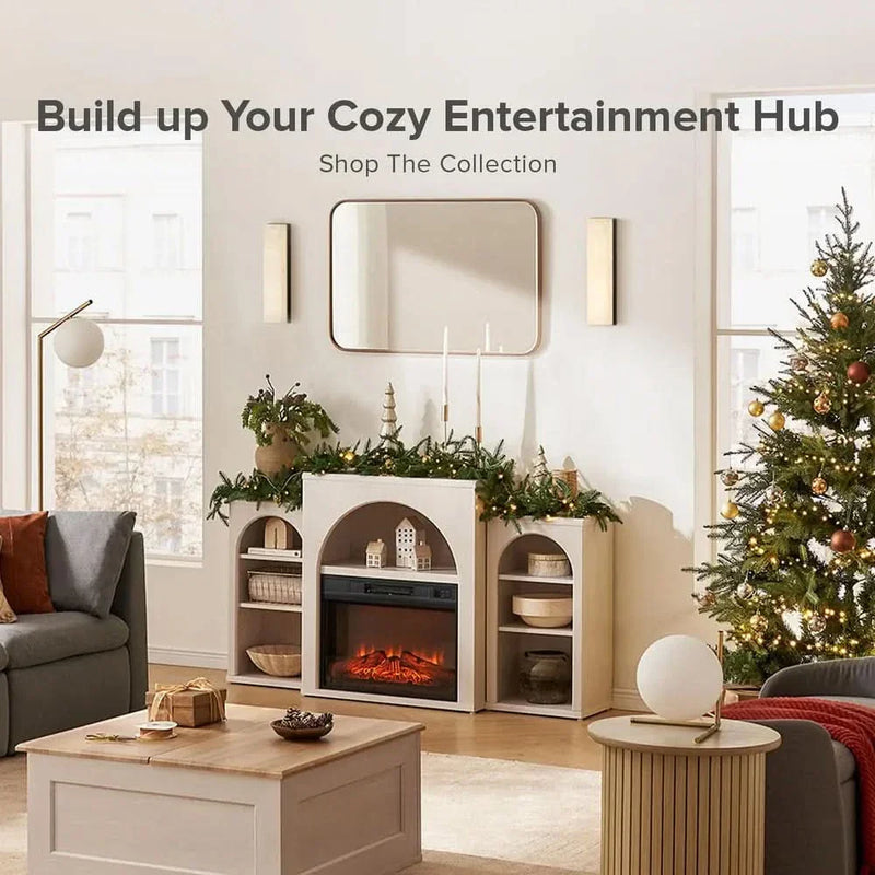Electric Fireplace Mantel TV Stand - Wooden Empiro
