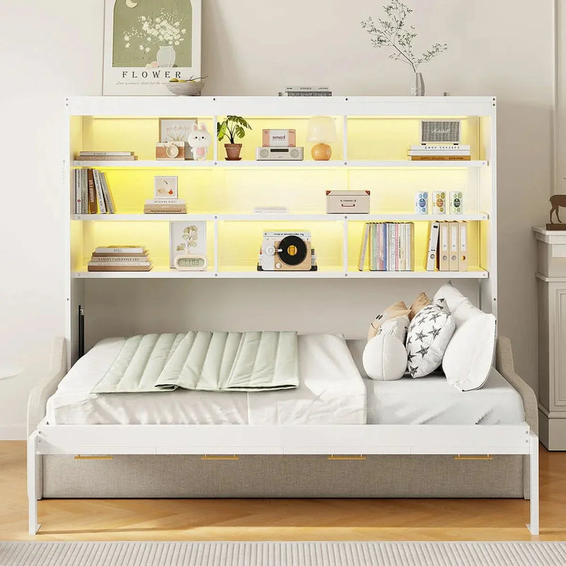 Murphy Bed With Sofa And Led Light - Craft Decor