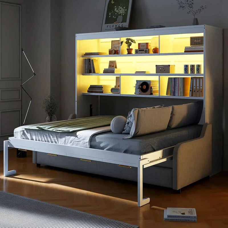 Murphy Bed With Sofa And Led Light - Craft Decor