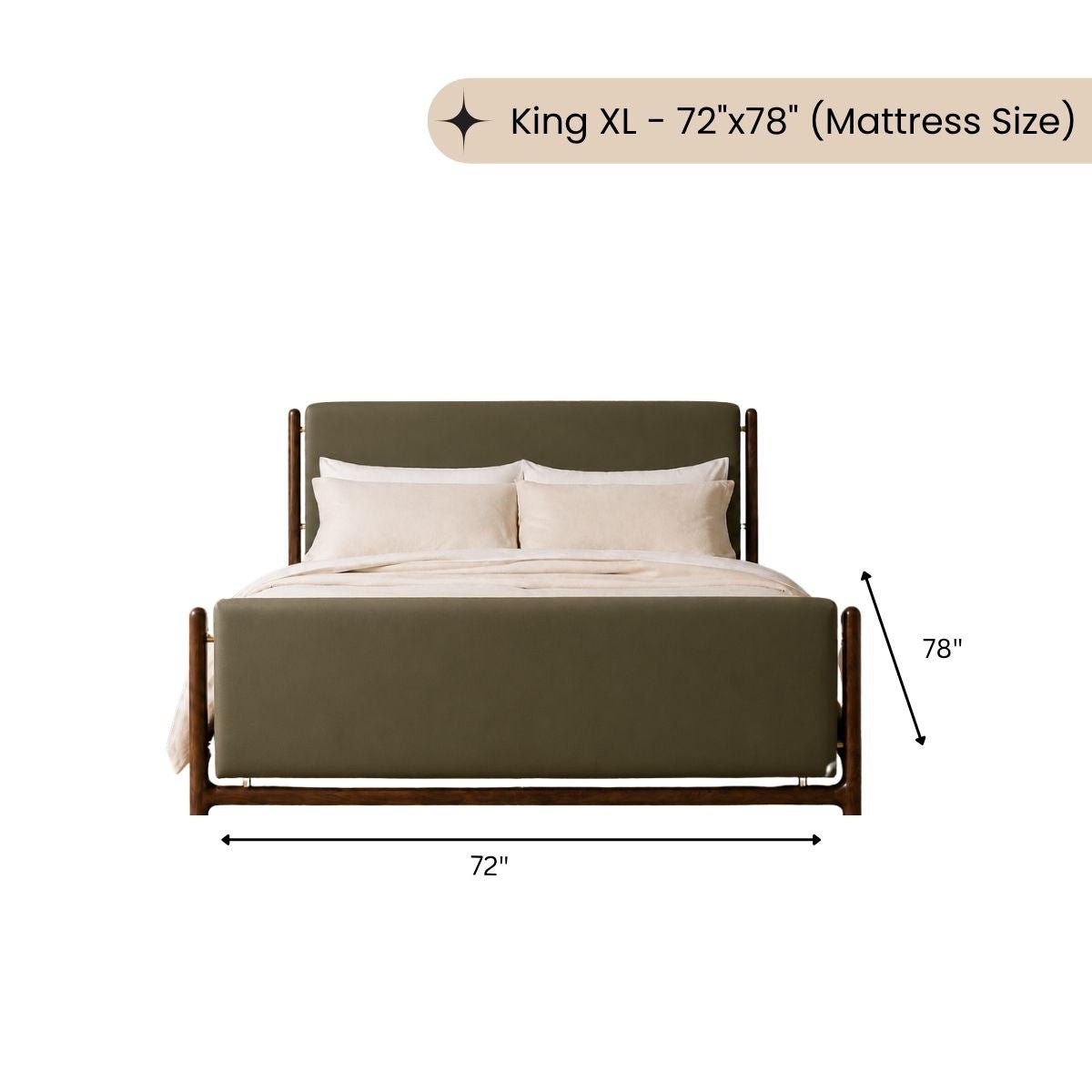 Hardik 100% Solid Wood Upholstered Bed - Beds - Gharaana