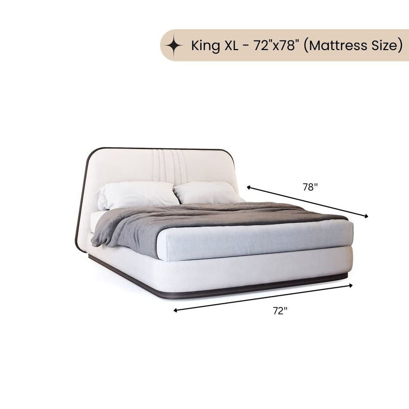 Duke 100% Solid Wood Upholstered Bed