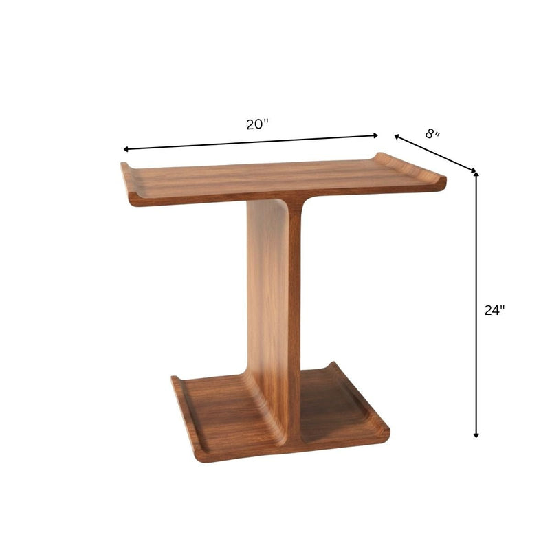 Bella T-shaped Wooden Side Table