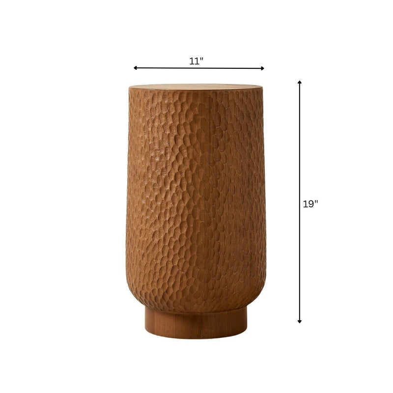 Noor Carved Wooden Side Table
