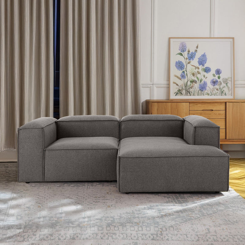 Assisi L-Shape Sofa in Silver Gray