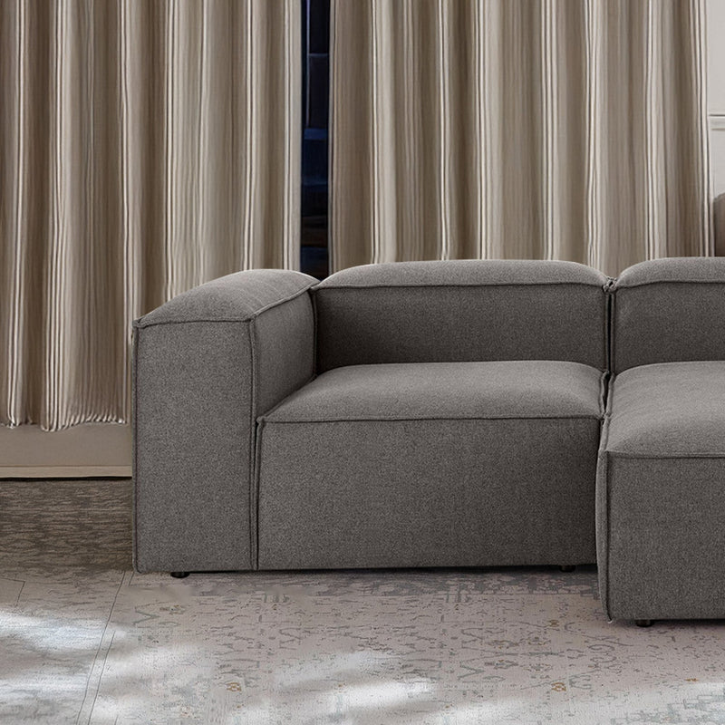 Assisi L-Shape Sofa in Silver Gray