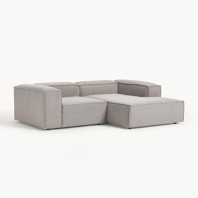 Assisi L-Shape Sofa in Gray Bouclé