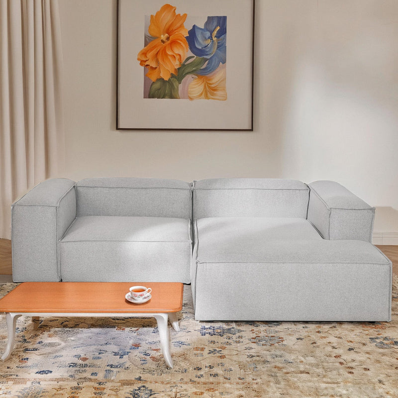 Assisi L-Shape Sofa in Gray Polyester