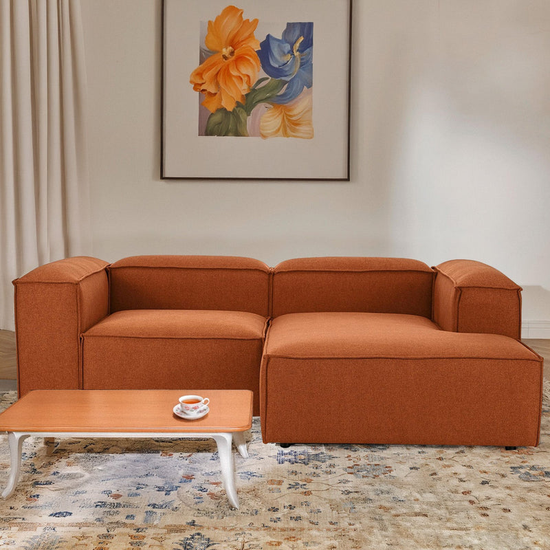 Assisi L-Shape Sofa in Rust Brown