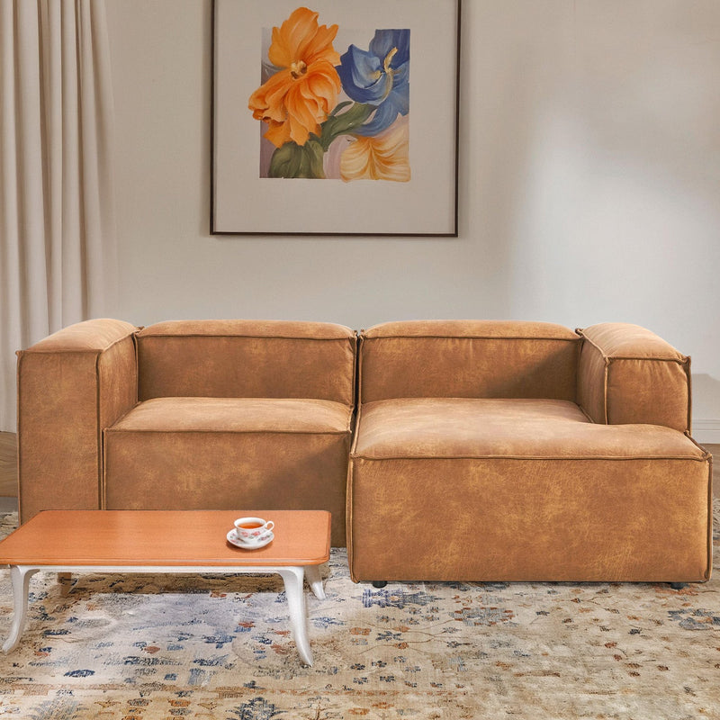 Assisi L-Shape Sofa in Brown