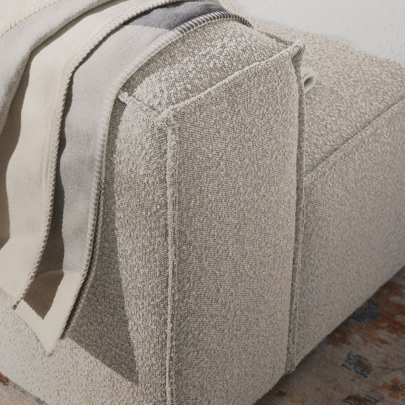 Assisi L-Shape Sofa in White Bouclé
