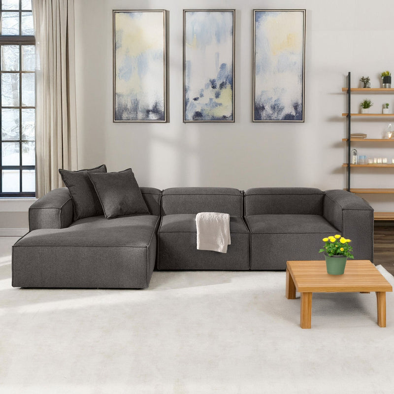 Trevi L-Shape Sofa in Dark Gray