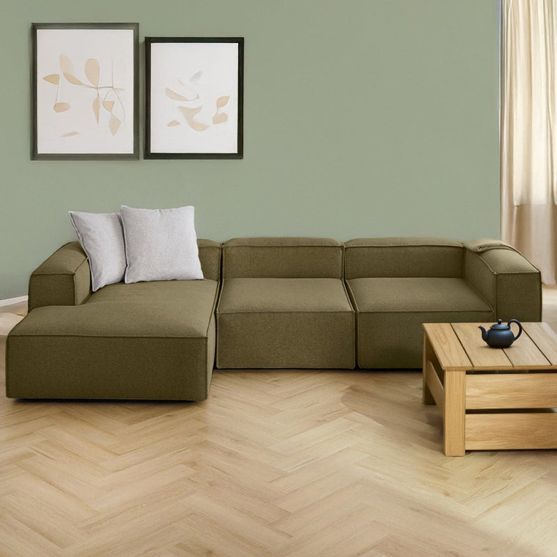 Trevi L-Shape Sofa in Plush Green