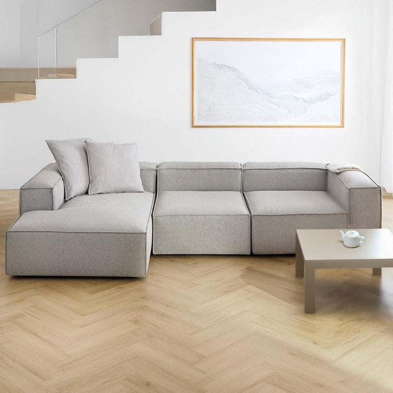 Trevi L-Shape Sofa in Light Gray