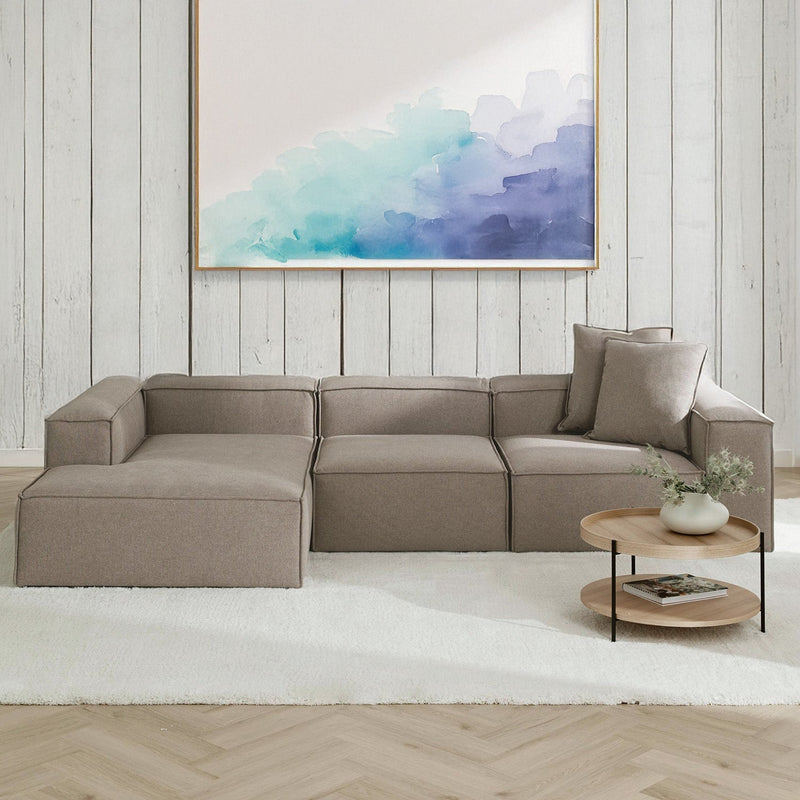Trevi L-Shape Sofa in Rust Gray