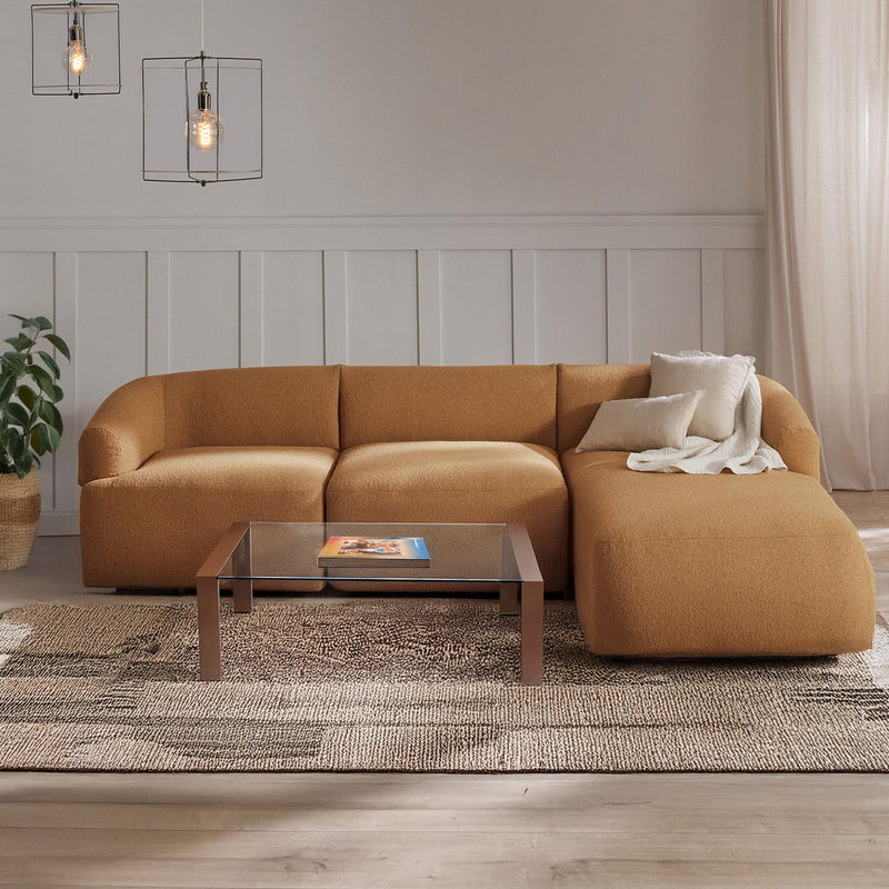 Brera L-Shape Sofa in Rustic Brown