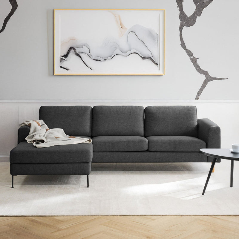 Garda L-Shape Sofa in Black