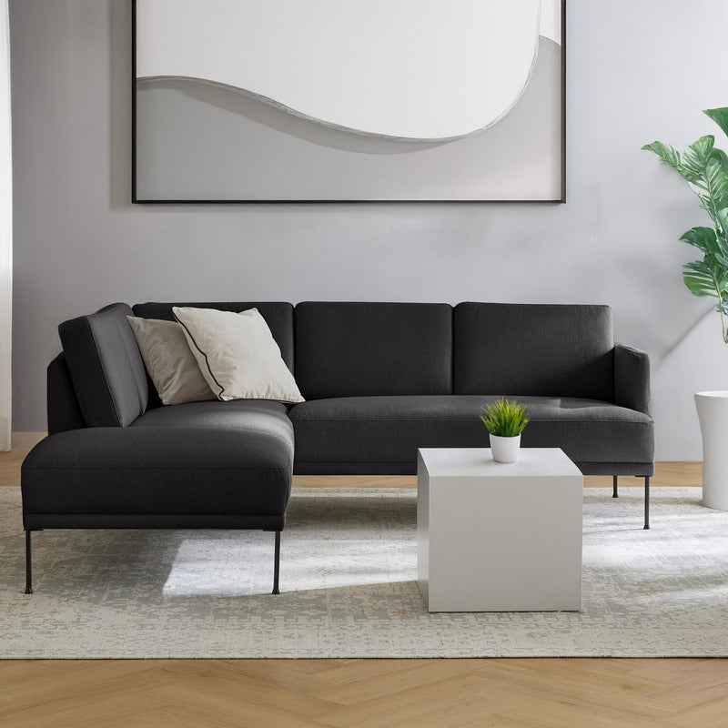 Catania L-Shape Sofa in Black