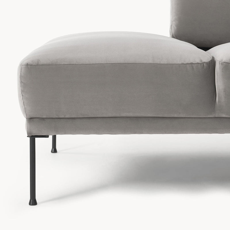 Catania L-Shape Sofa in Silver Gray
