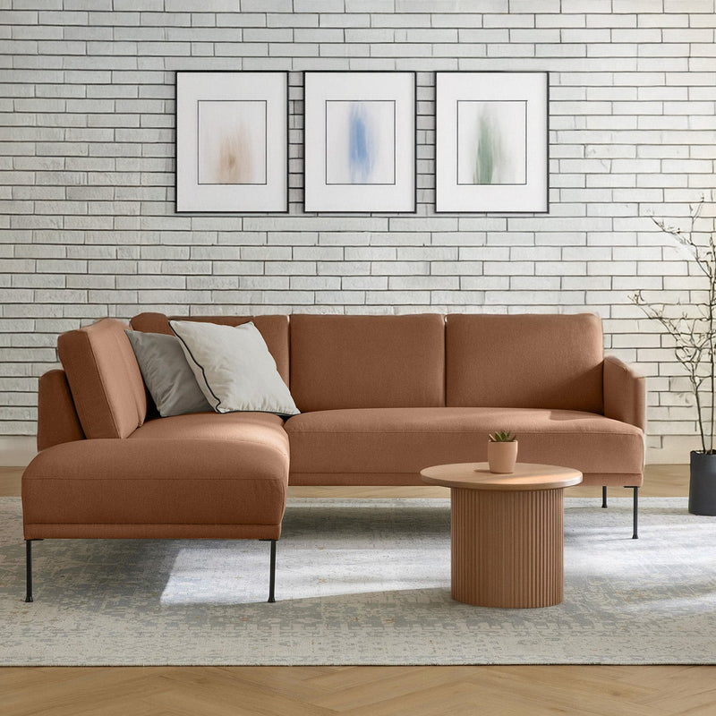 Catania L-Shape Sofa in Rustic Orange