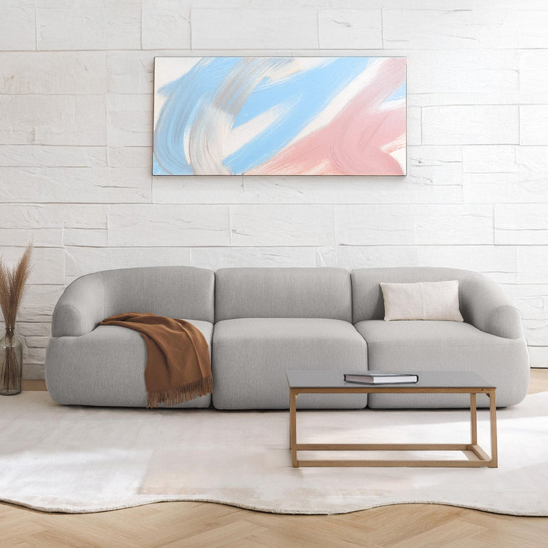 Ostia 3 Seater Sofa in Silver Gray