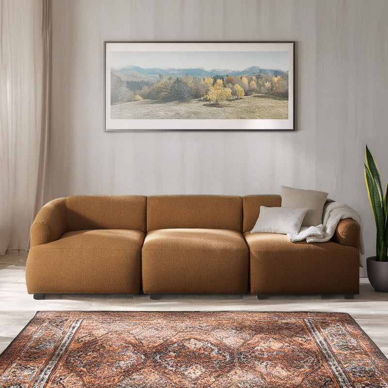 Ostia 3 Seater Sofa in Rustic Brown