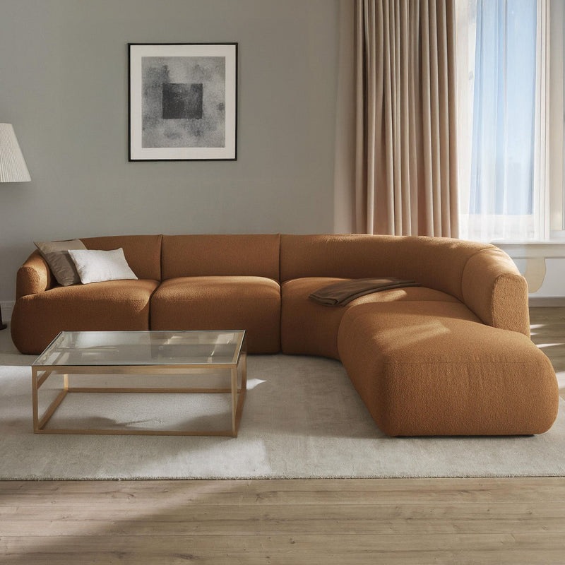 Caracalla L-Shape Sofa in Rustic Brown