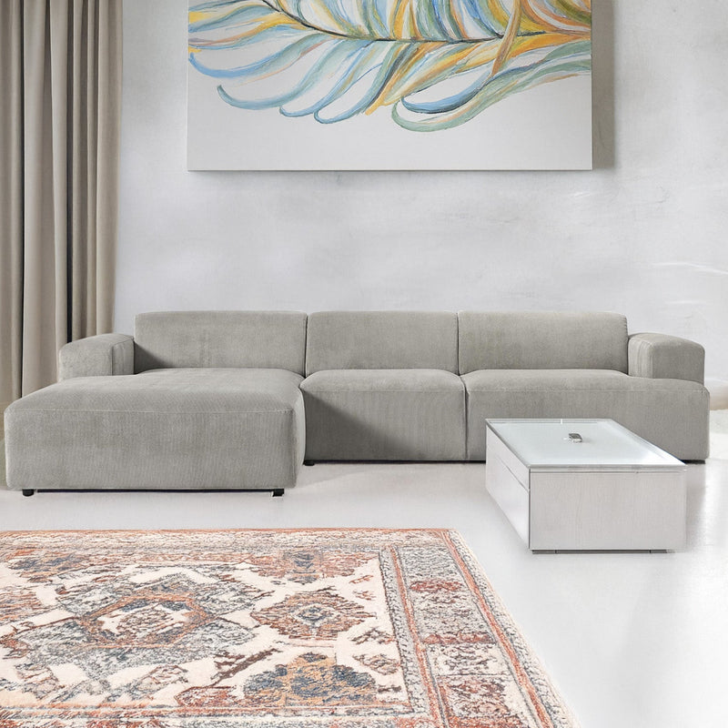 Posada L-Shape Sofa in Silver Gray