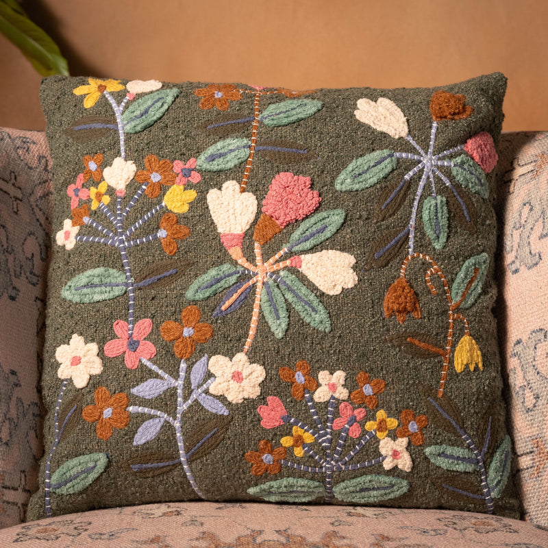 Blossom Cushion Cover (Grey)