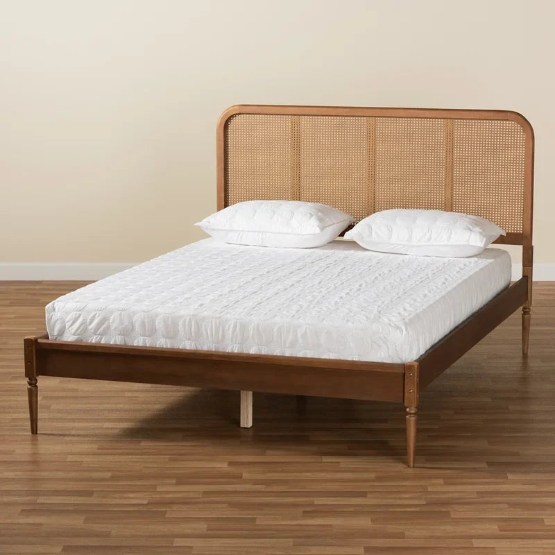 Wooden Empiro Solid Acacia Wood Classic Rattan Cane Bed