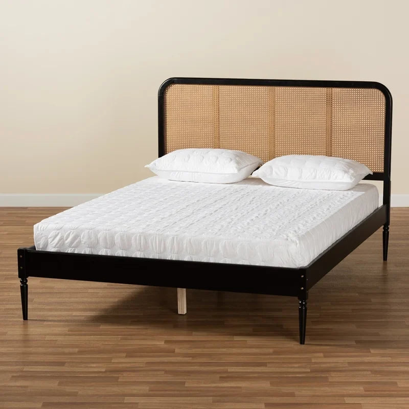 Wooden Empiro Solid Acacia Wood Classic Rattan Cane Bed