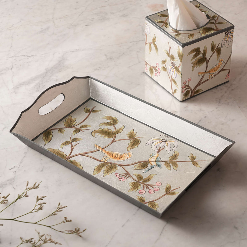 Luna Garden Hand-Painted Tissue Holder