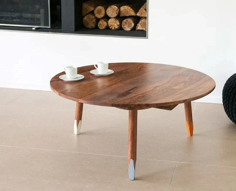 Wunpol Solid Wood Coffee Table - Craft Decor