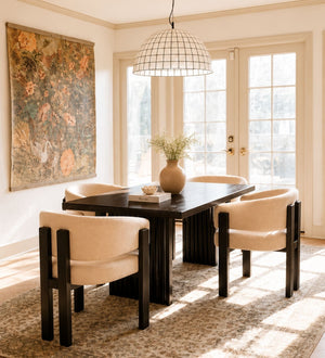 Flute Wooden Dining Table Set - Dining Set - Gharaana