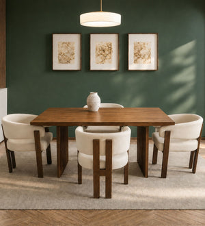 Flute Wooden Dining Table Set - Dining Set - Gharaana