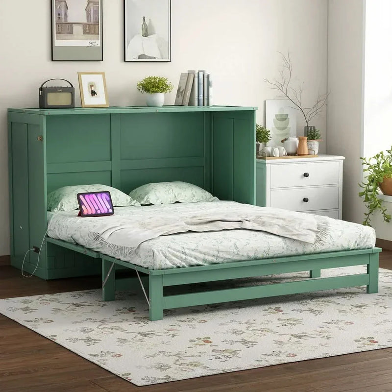 Kerrid Queen Size Murphy Bed with Built-In Charging Station
