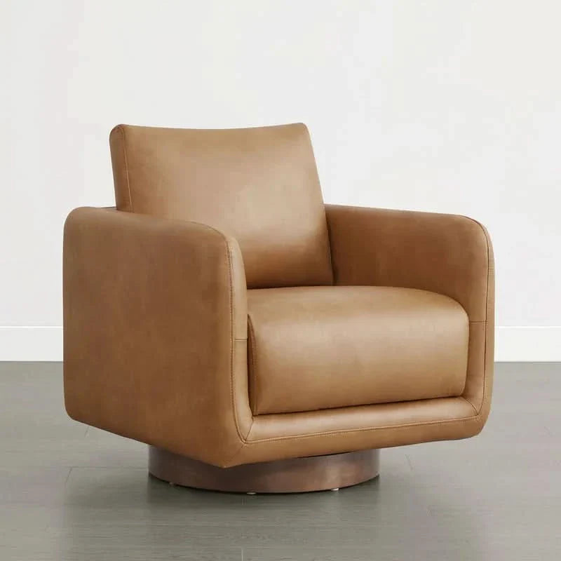 Yukpix Swivel Accent Chair Armchair with Back Cushion
