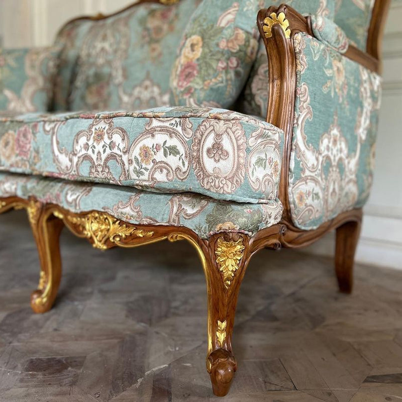 Louis XV sofa with rococo details