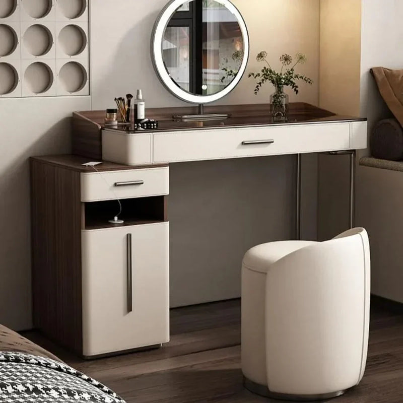 Modern Minimalist Vanity Table with Storage Cabinet