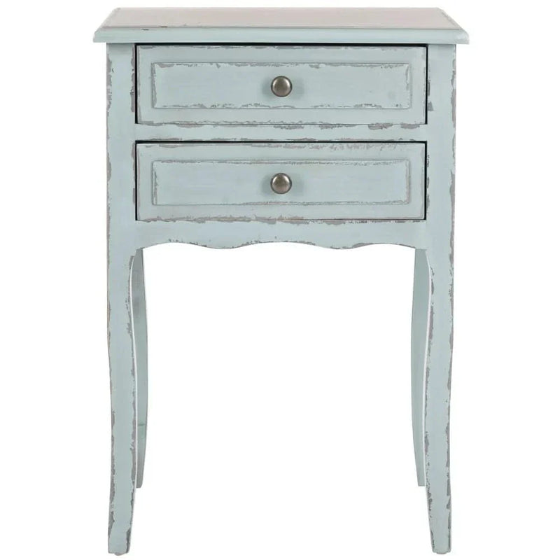 Gepick Distressed Pale Blue Accent Table  - Wooden Empiro