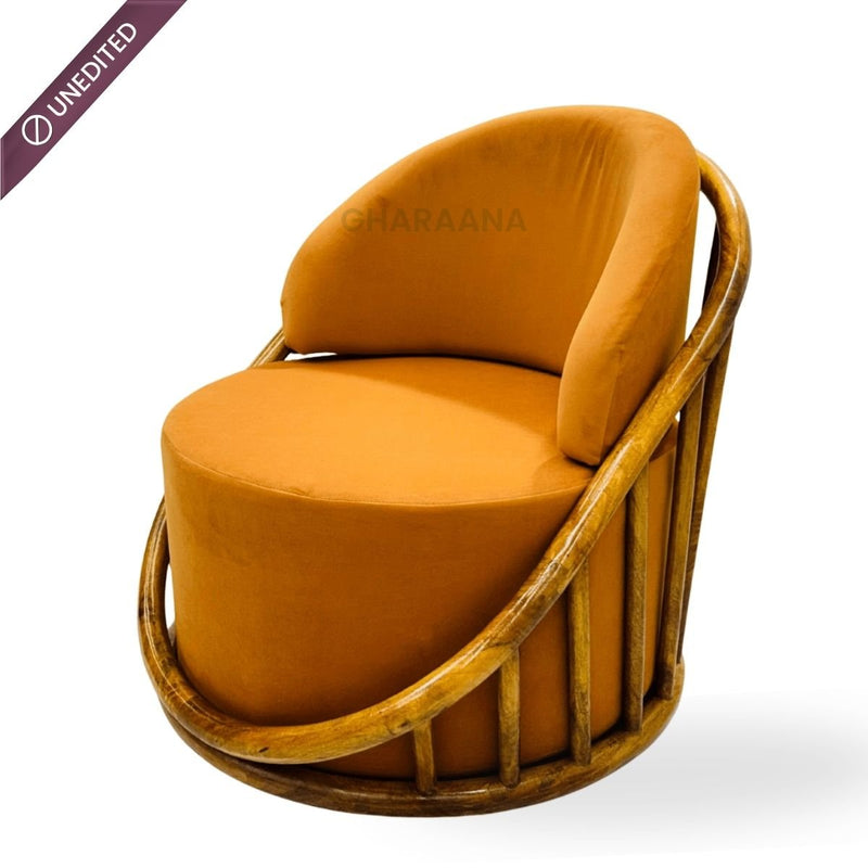 Sloan Plush Wooden Armchair