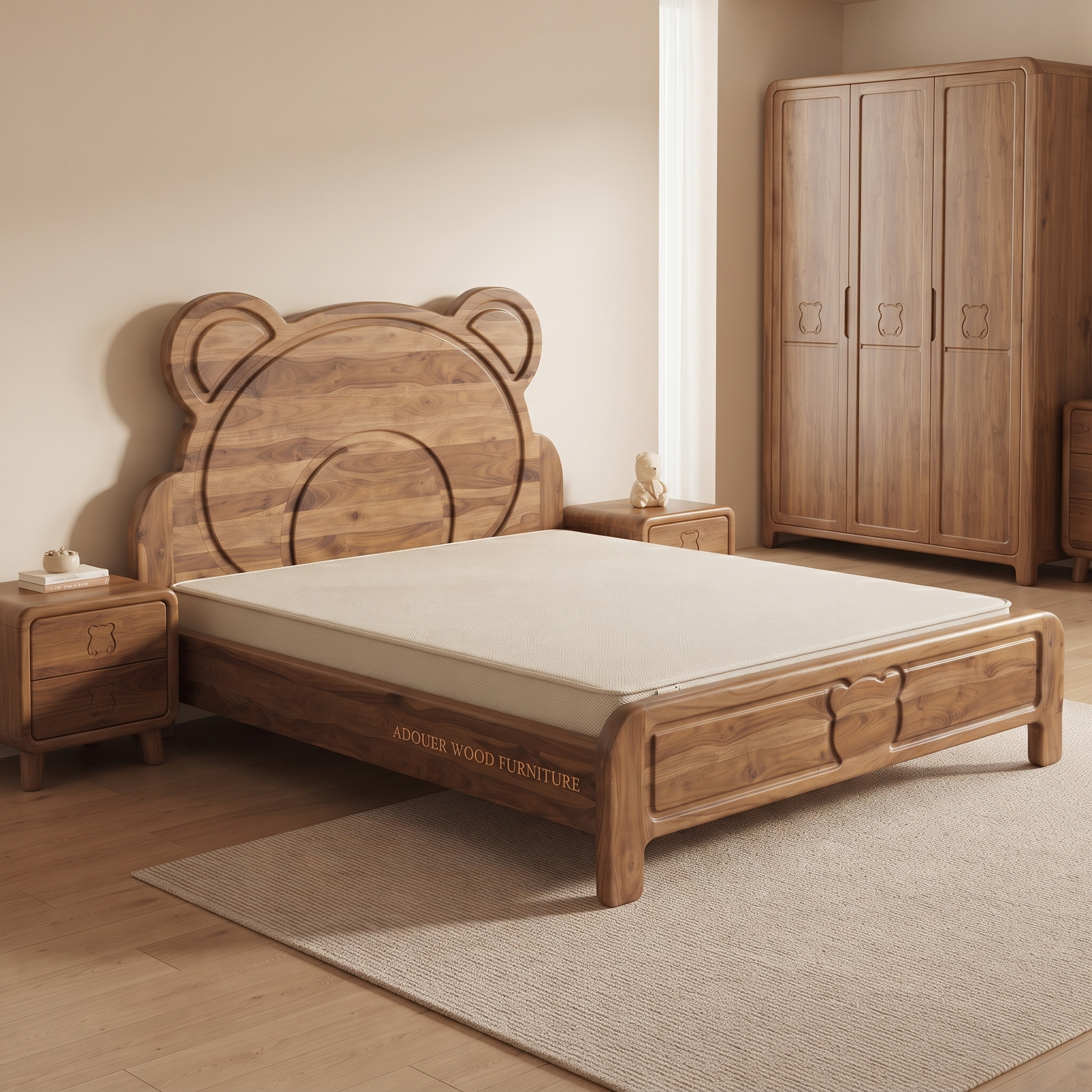 Wooden Empiro Solid Wood Animal-Themed Children's Bed Frame