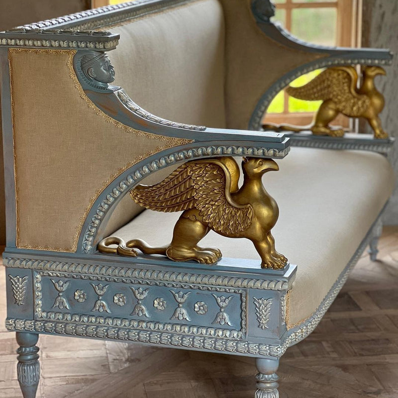 Neoclassical sofa of Swedish Gustavian features
