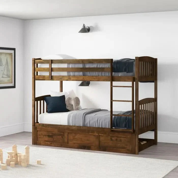 Twin Bunk Bed with Trundle - Craft Decor