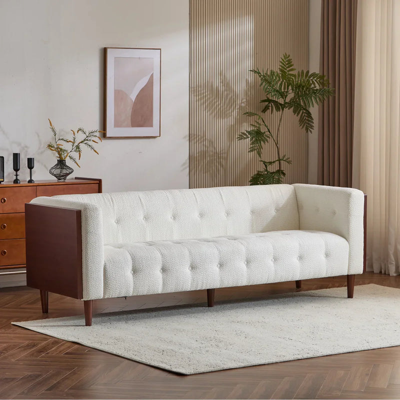 Nillen Fabric Upholstered 3-Seater Sofa - Craft Decor