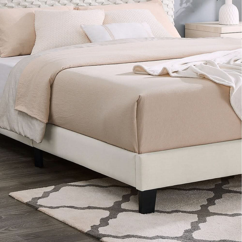 Twin Size Platform Bed with Adjustable Headboard